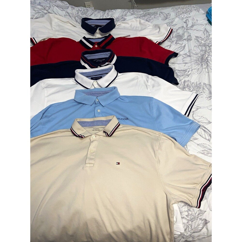 LOT OF 6 TOMMY HILFIGER MENS CLASSIC FIT POLO SHORT SLEEVE MENS XXL - 3 NWOT